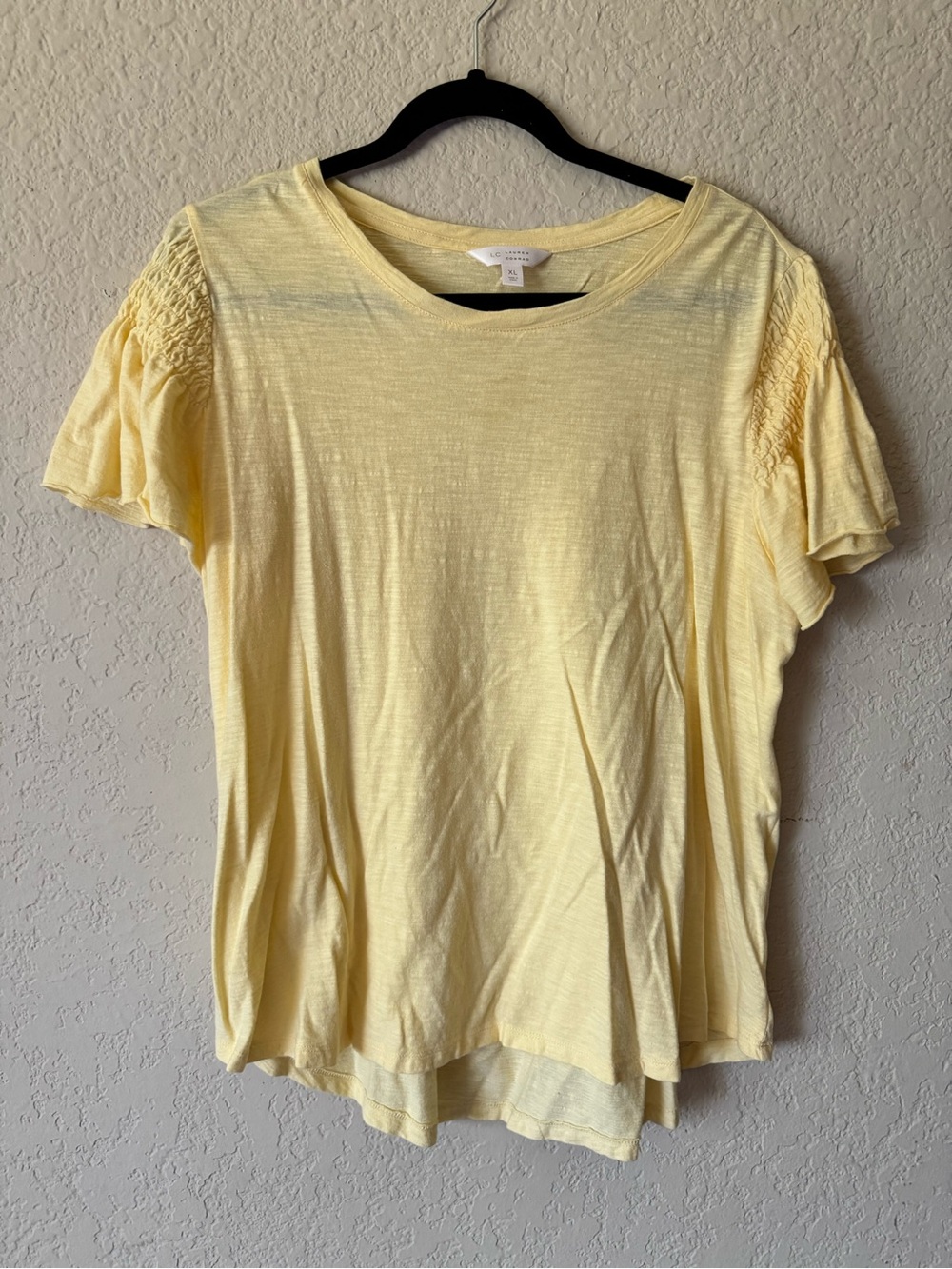 Lauren Conrad smocked shoulder ruffle top - XL